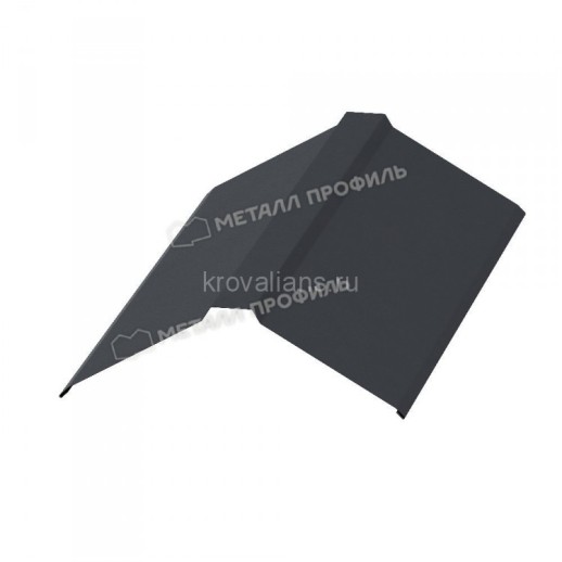 МеталлПрофиль Планка конька плоского 190х190х2000 NormanMP (Полиэстер-01-7024-0.5) /1 шт/