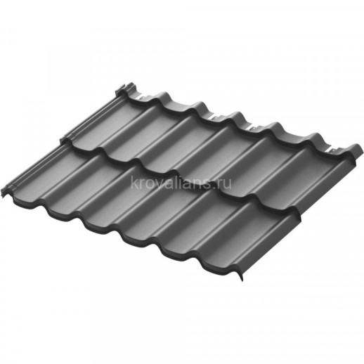 Модульная металлочерепица AquaSystem Стокгольм 1185х775 мм PE Rooftop Matt Zn180 0,5мм RAL7016