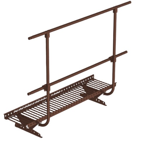 Мостик переходной с ограждением BORGE Н-120см, 3м, для фальцевой кровли, RAL 8017