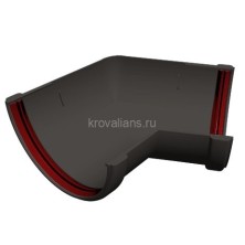 GL Standart 120/87 Угол желоба 135 град. универсальный ПВХ Grand Line графит (RAL 7024) (28 шт./уп.)