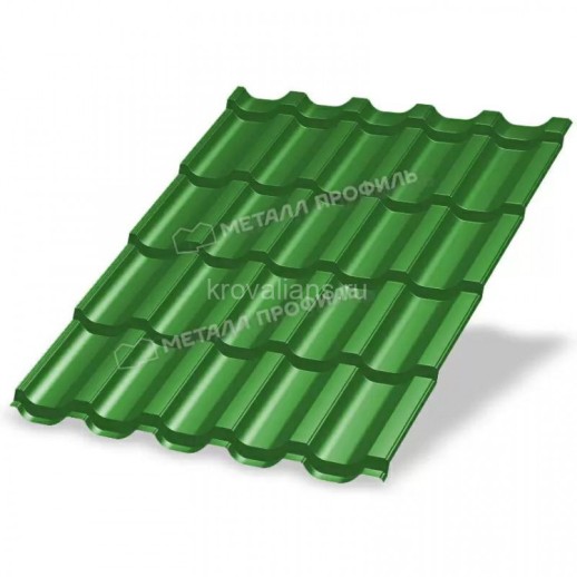 Металлочерепица МеталлПрофиль Трамонтана-S NormanMP (Полиэстер-01-6018-0.5) /1 кв.м/