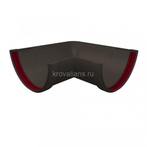 GL Standart 120/87 Угол желоба 90 град. универсальный ПВХ Grand Line графит (RAL 7024) (24 шт./уп.)
