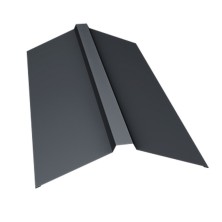 Планка конька прямоугольного 150х30х150 0,5 Satin Matt TX RAL 7024 мокрый асфальт (2м)