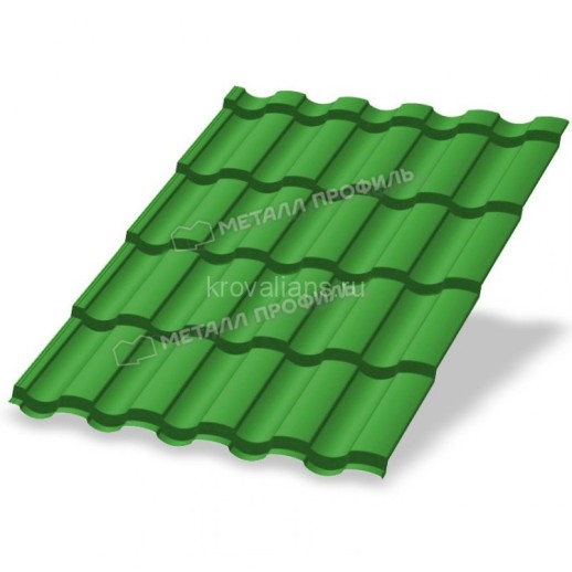 Металлочерепица МеталлПрофиль Монтекристо-SL NormanMP (Полиэстер-01-6018-0.5) /1 кв.м./