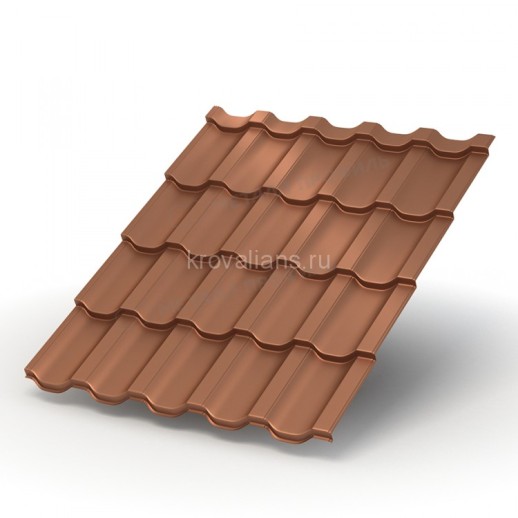 Металлочерепица МеталлПрофиль Трамонтана-X (PURMAN-20-Argillite-0.5) /1 кв.м/