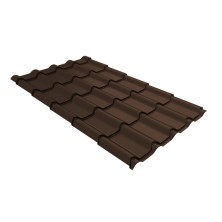 Металлочерепица камея Grand Line 0,5 PurPro Matt 275 RAL 8017 шоколад