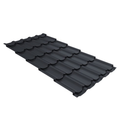 Металлочерепица квинта плюс Grand Line 0,5 PurPro Matt 275 RAL 7024 мокрый асфальт