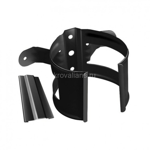 GL Standart 120/87 Хомут трубы метал. на дерево GL ПВХ графит (RAL 7024) (100 шт./уп.)