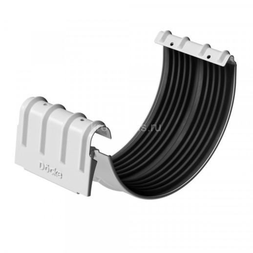 Docke STAL PREMIUM 125/90 мм Соединитель желобов Пломбир RAL9010 70шт/упак