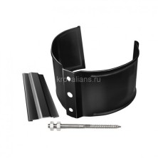 GL Standart 120/87 Хомут трубы метал. на камень GL ПВХ графит (RAL 7024) (120 шт./уп.)