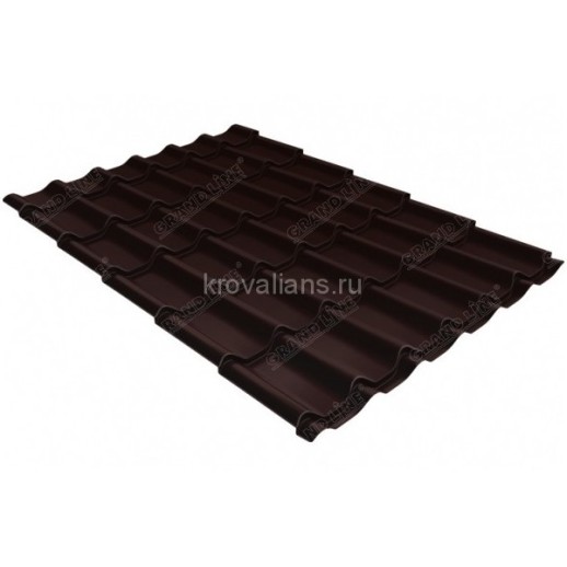 Металлочерепица модерн Grand Line (Гранд Лайн) 0,45 Drap ST RAL 8017 /1 кв.м./