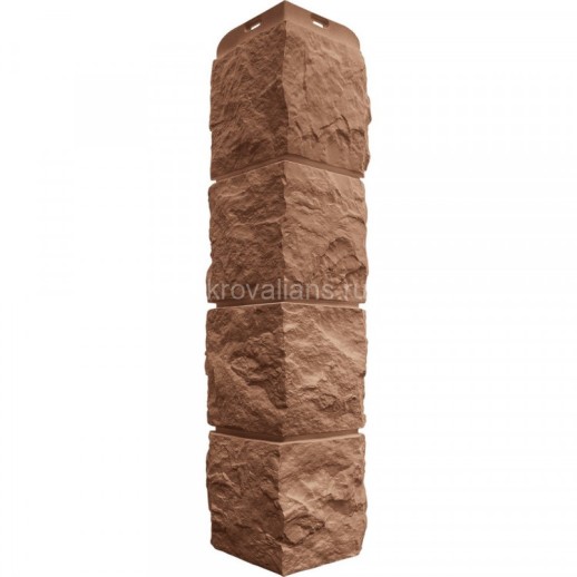 Угол наружный Туф ЭКО терракотовый (0,58м х 0,15м) Альта Профиль 10шт/уп