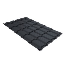 Металлочерепица Верховье квадро профи Grand Line 0,5 Satin RAL 7024 мокрый асфальт