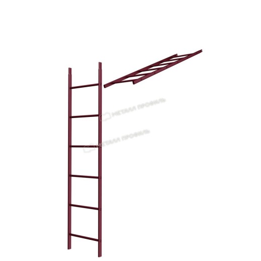 Лестница кровельная стеновая МП дл. 1860 мм без кронштейнов (3005)_1шт и метизы