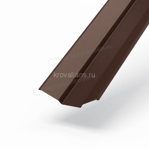 МеталлПрофиль Планка ендовы верхняя 76х76х2000 NormanMP (Полиэстер-01-8017-0.5) /1 шт/