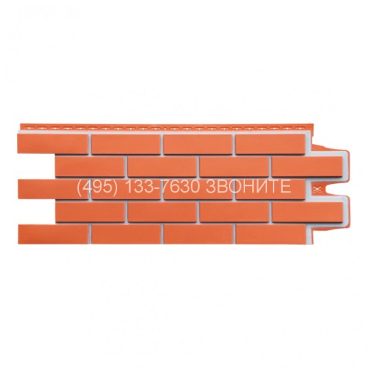 GL Панель полипропиленовая Клинкерный кирпич Премиум коралловый (шов RAL 7004)(0,995*0,390) 10шт/уп