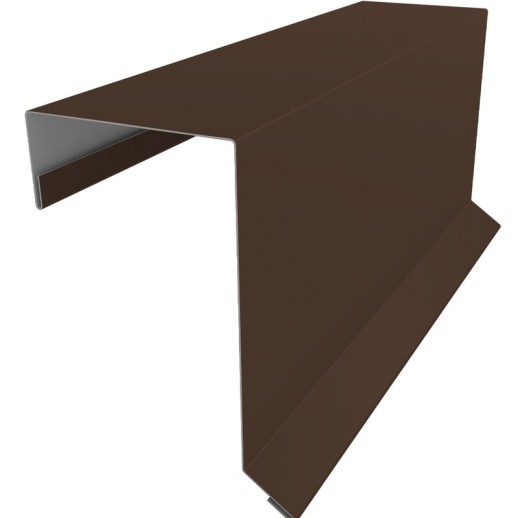 Планка торцевая кровельная фальц 65х97 0,5 Satin с пленкой RAL 8017 шоколад (2м)