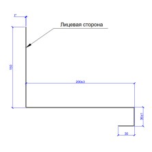 Планка примыкания нижняя к трубе FASTCLICK 150х200х2000 (VALORI-20-DarkBrown-0.5)