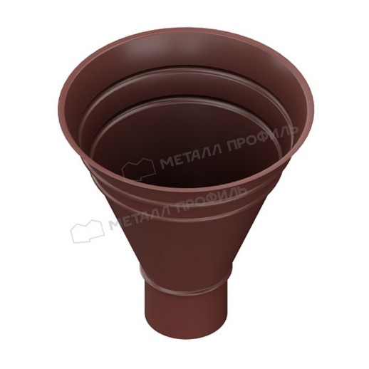 Воронка водосборная МЕТАЛЛ ПРОФИЛЬ Foramina PUR 125/100 RR 32, коричневый