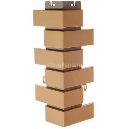 Угол наружный Клинкерный Кирпич БЕЖЕВЫЙ (0,450м х 0,160м х 0,31м) Альта Профиль 10/уп