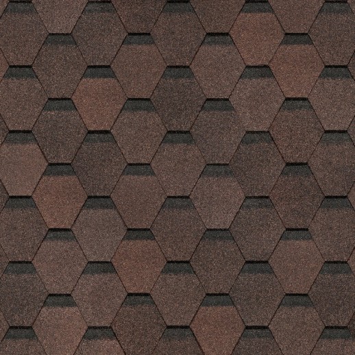Гибкая черепица Docke PIE ORIGINAL ШЕСТИГРАННИК Коричневый, 4,1 м2 /цена указана за 1 кв.м./