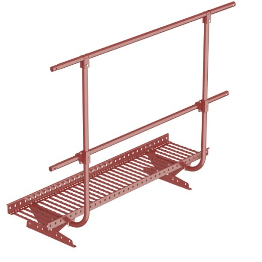 Мостик переходной с ограждением BORGE Н-120см, 3м, для фальцевой кровли, RAL 3005