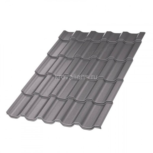 Металлочерепица МеталлПрофиль Трамонтана-S (VALORI-20-Grey-0.5) /1 кв.м/