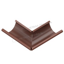 Угол желоба наружный МЕТАЛЛ ПРОФИЛЬ GS lite D125х90 градусов Ral 8017