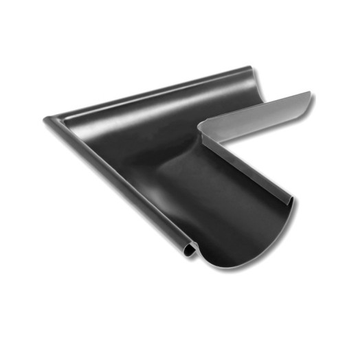 Угол желоба наружный 90 Металл Профиль Престиж 125/100 ral 9005   1 шт