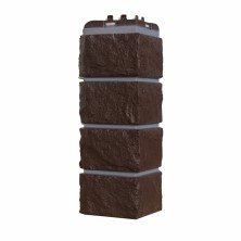 Угол фасадной панели наружный Standart Колотый камень Grand Line Премиум шоколадный (шов Ral 7006) 1 шт