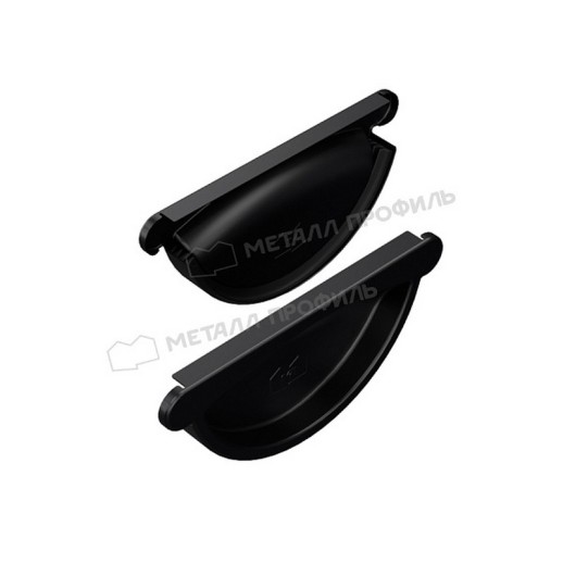 Заглушка желоба МЕТАЛЛ ПРОФИЛЬ PURMAN BLACK EDITION 125/100 RAL 9005, черный