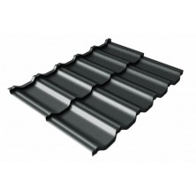 Металлочерепица модульная квинта Uno Grand Line c 3D резом 0,5 Satin Мatt RAL 7016 антрацитово-серый