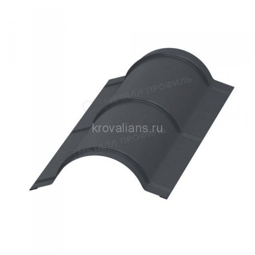 МеталлПрофиль Планка конька круглого R110х2000 (VikingMP E-20-7024-0.5) /1 шт/