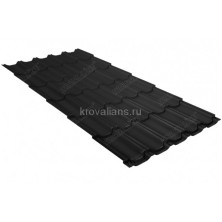 Металлочерепица Grand Line (Гранд Лайн) квинта плюс 0,45 Drap RAL 9005 /1 кв.м./