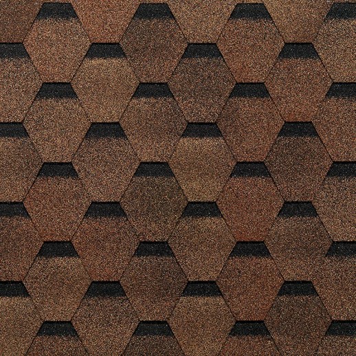 Гибкая черепица Docke PIE EURASIA/ШЕСТИГРАННИК Светло-коричневый, 3м2 /цена указана за 1 кв.м/