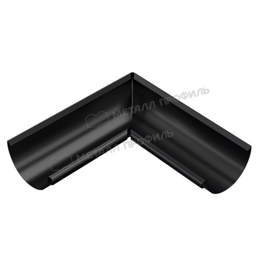 Угол желоба внутренний МЕТАЛЛ ПРОФИЛЬ PURMAN BLACK EDITION 125/100 RAL 9005, черный