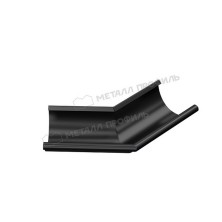 Угол желоба наружный 135 градусов МЕТАЛЛ ПРОФИЛЬ PURMAN BLACK EDITION 125/100 RAL 9005, черный