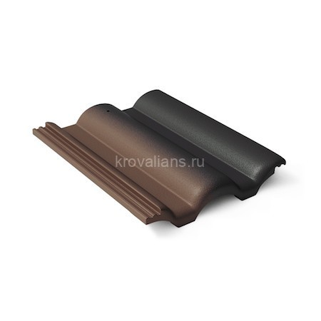 BRAAS Рядовая цементно-песчаная черепица Таунус антик т.-коричневый (420х330 мм), 240 шт /паллет