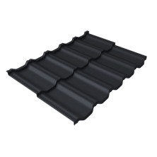 Металлочерепица модульная квинта Uno Grand Line c 3D резом 0,5 Satin Мatt RAL 7024 мокрый асфальт