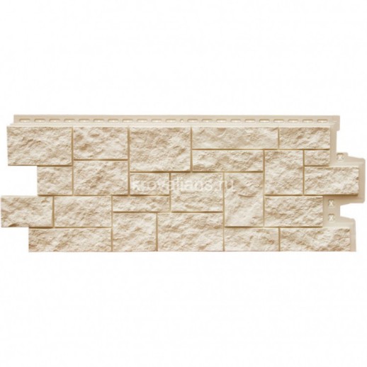Фасадная панель Grand Line Дикий камень Classic молочный 10шт/уп