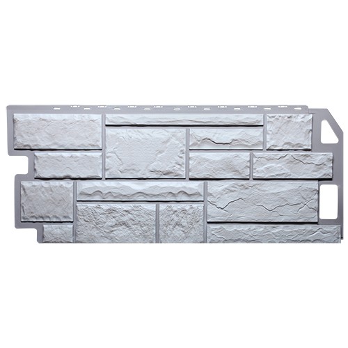 FineBer Фасадная панель Камень Дикий Мелованный белый 1123х465мм, 10шт/уп
