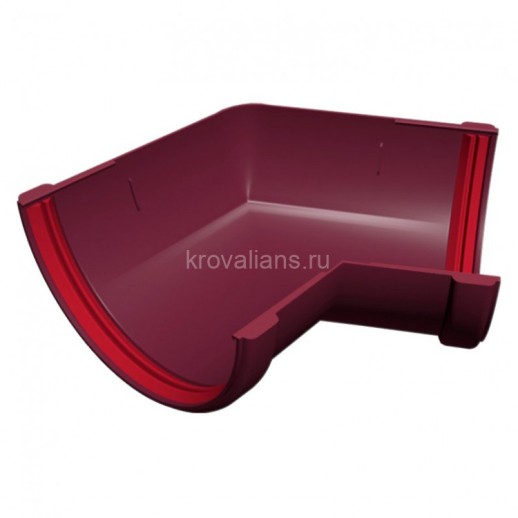 GL Standart 120/87 Угол желоба 135 град. универсальный ПВХ Grand Line бордо (RAL 3005) (28 шт./уп.)