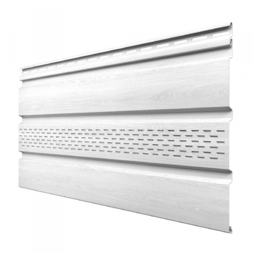 Софит виниловый ЧАСТИЧНО Перфорированный ТехноНИКОЛЬ 3,00х0,340, Жасмин (бел 9003)