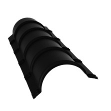 Планка конька полукруглого 0,45 Drap TX RAL 9005 черный (1,97м)